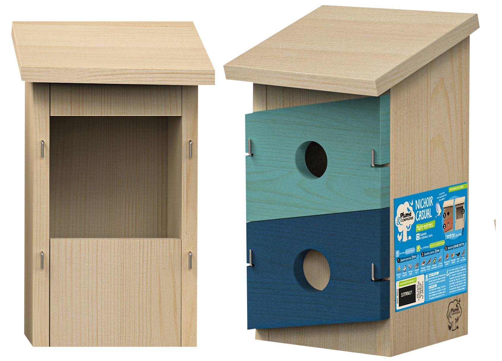 Plume & compagnie - Nichoir CASUAL entrée multiple - Plume & COMPAGNIE - Imagen 4