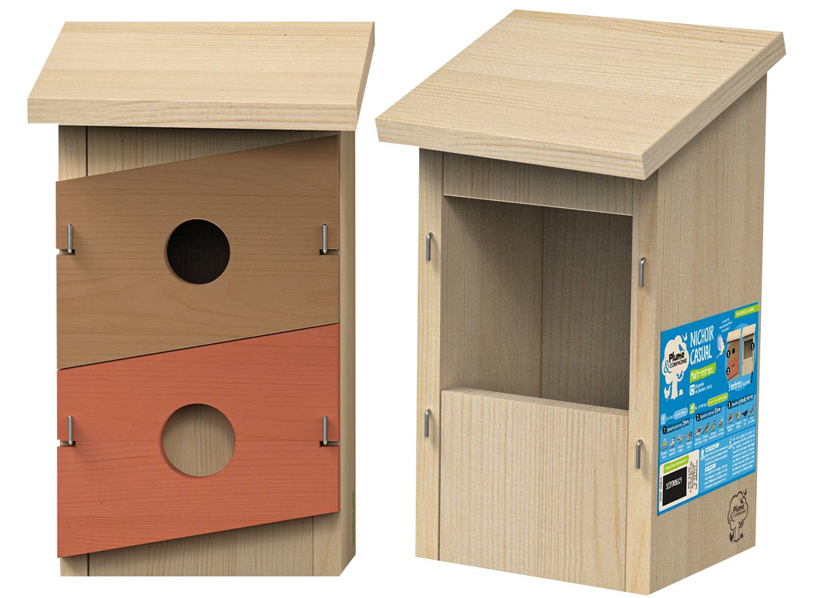 Plume & compagnie - Nichoir CASUAL entrée multiple - Plume & COMPAGNIE - Imagen 2