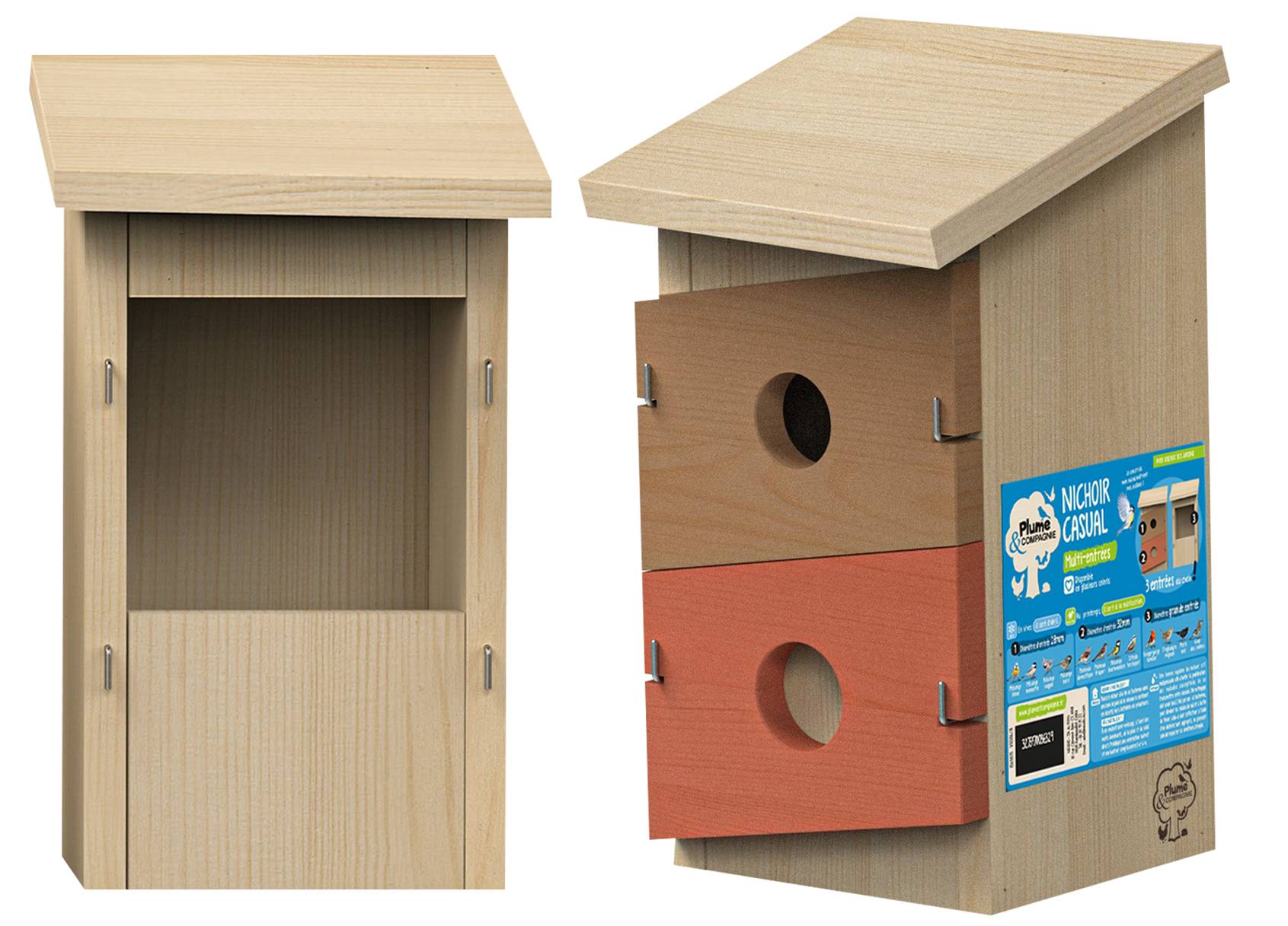 Plume & compagnie - Nichoir CASUAL entrée multiple - Plume & COMPAGNIE - Imagen 6