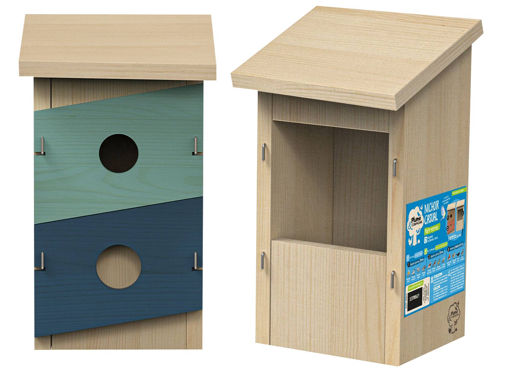 Plume & compagnie - Nichoir CASUAL entrée multiple - Plume & COMPAGNIE - Imagen 3