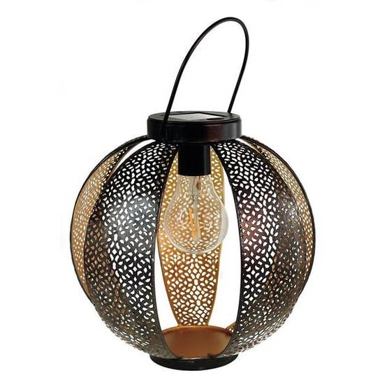 Watt & Home - Lanterne métal ajouré noir or - WATT & HOME - Image 1