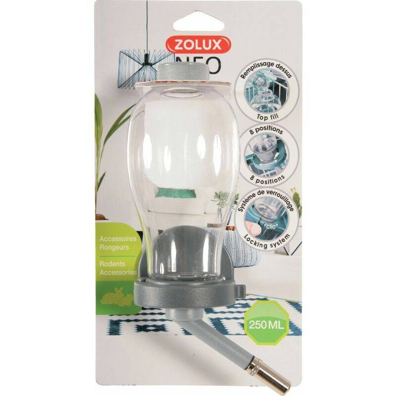 Zolux - Biberon rongeur remplissage par le dessus gris 250 mL – ZOLUX - Image 1