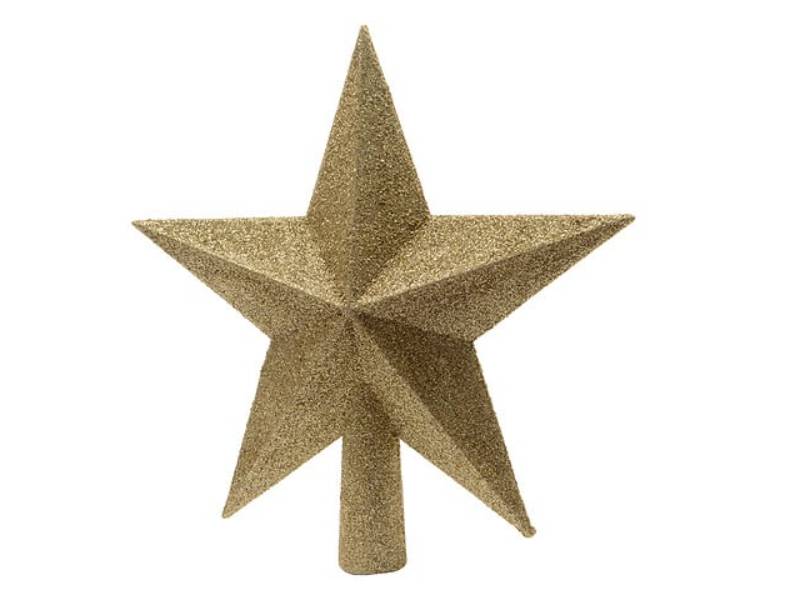 Decoris - Decoris - Cimier étoile Or clair pailleté incassable H.19 cm