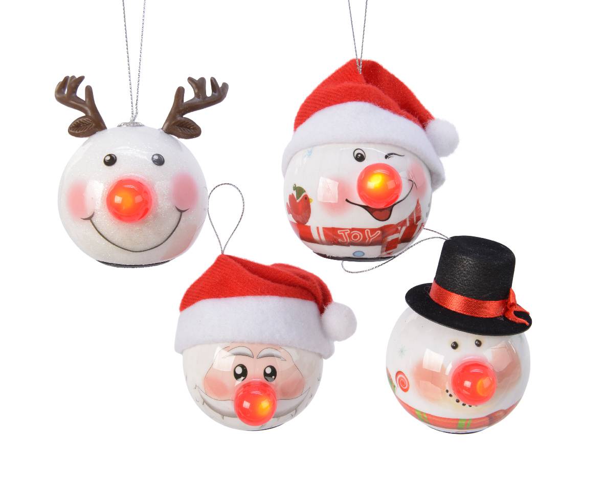 Luminéo - Luminéo - LED Boule lumineuse personnage Noël Ø.6,5 cm