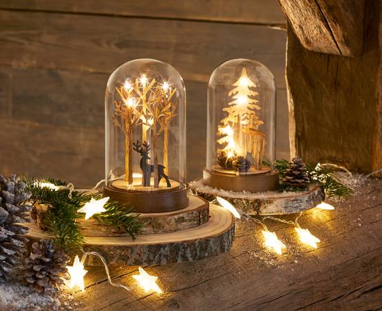 Kaemingk - Cloche Micro LED naturel/blanc chaud L.11,5 x l.11 x H.20,5 cm - Image 3
