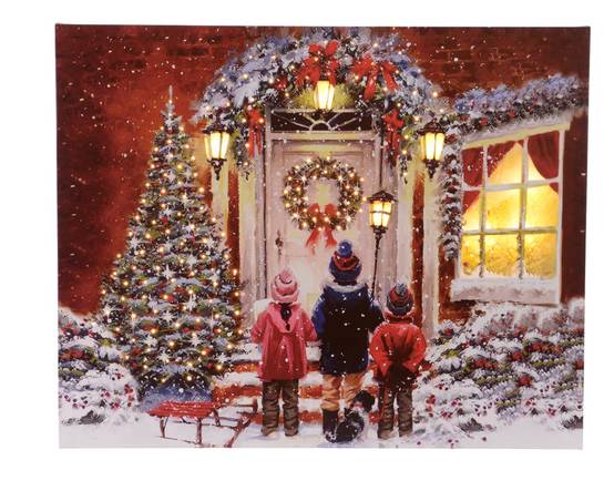 Luminéo - Luminéo - Tableau décor Noël lumineux LED L.48 x H.38 cm