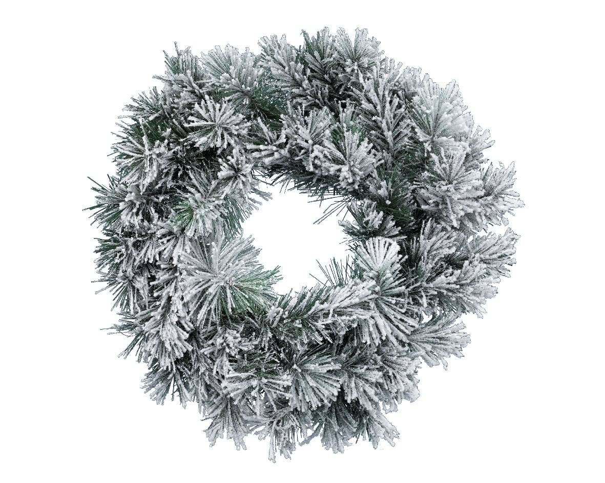 Everlands - Everlands - Couronne sapin enneigée artificielle Ø.50 x H.10 cm - Imagen 2