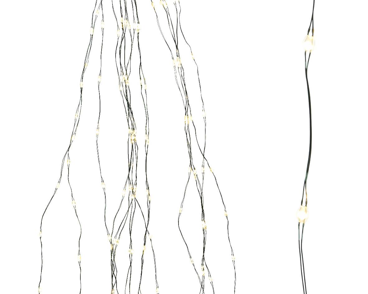 Luminéo - Chute lumineuse micro LED pour sapin ext/int Vert/Blanc Chaud