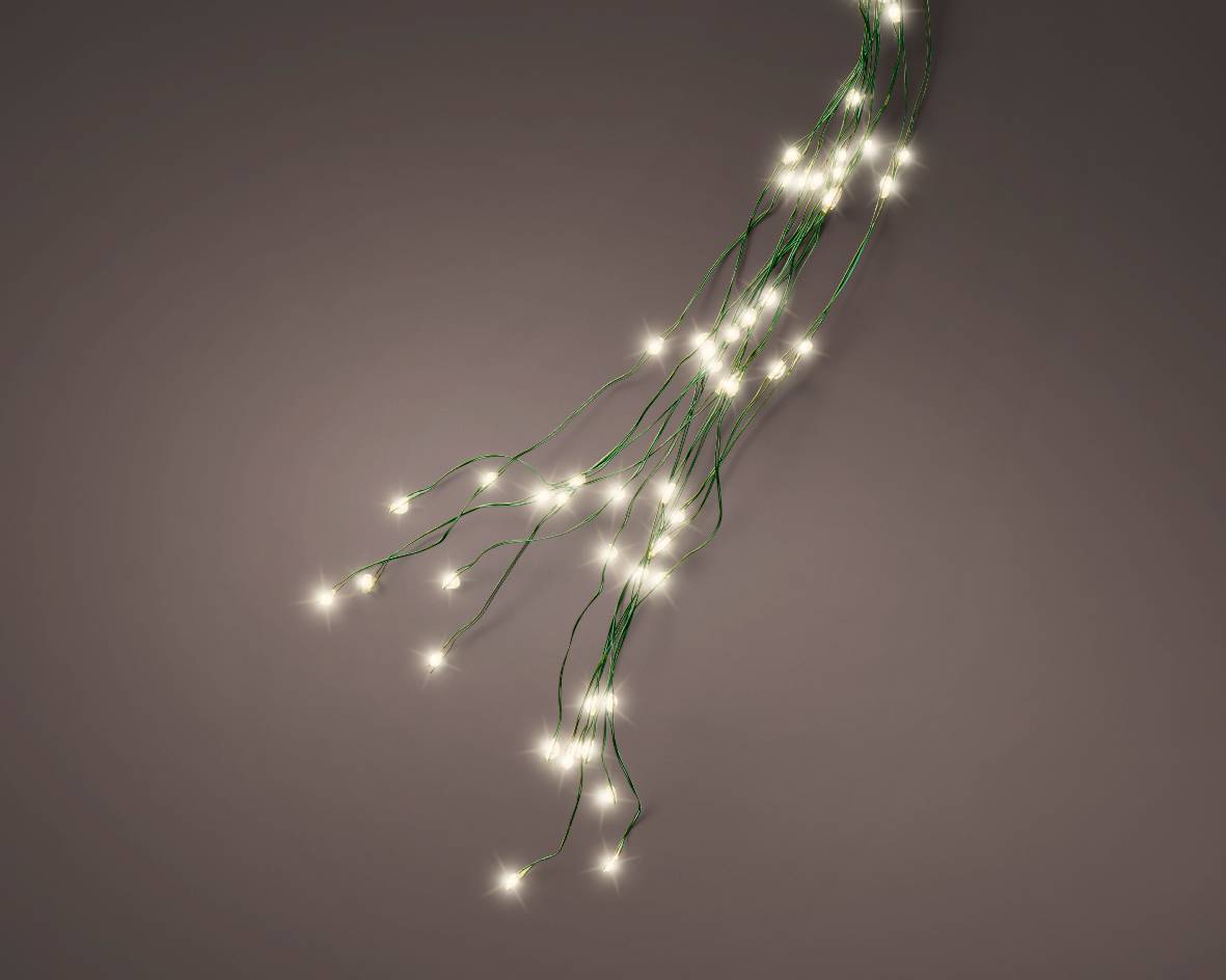 Luminéo - Chute lumineuse micro LED pour sapin ext/int Vert/Blanc Chaud - Image 2