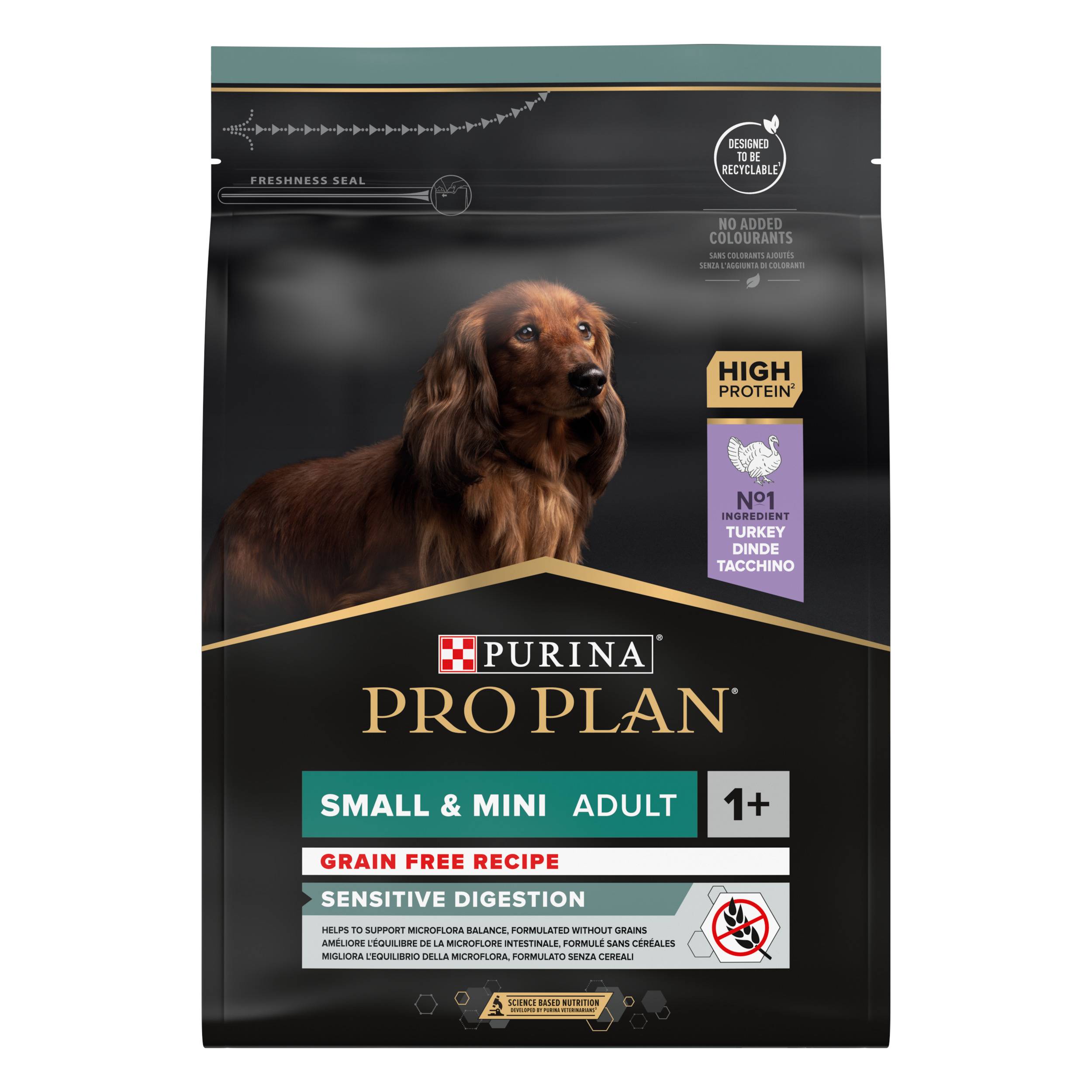Purina Pro Plan - Croquettes petit chien Adulte Sensitive Digestion Dinde sans céréales 2,5 kg - PRO PLAN - Imagen 1
