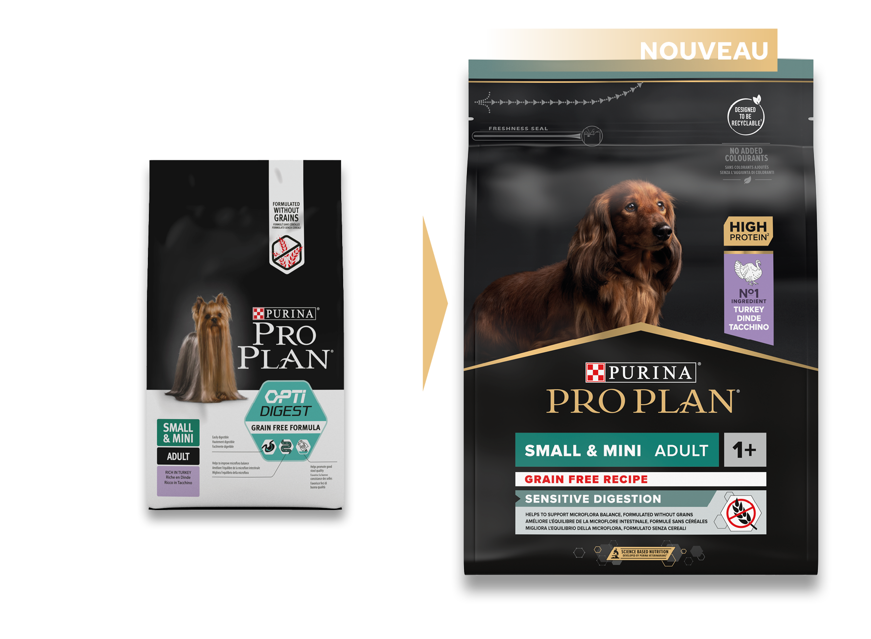 Purina Pro Plan - Croquettes petit chien Adulte Sensitive Digestion Dinde sans céréales 2,5 kg - PRO PLAN - Imagen 4
