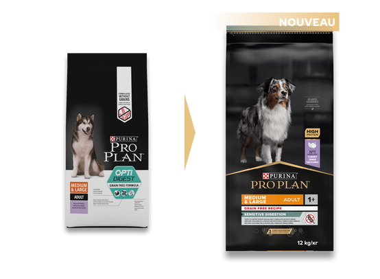Purina One - Croquettes chien Adulte Medium Large Digestion sans céréales Dinde 12 kg - PRO PLAN - Image 3