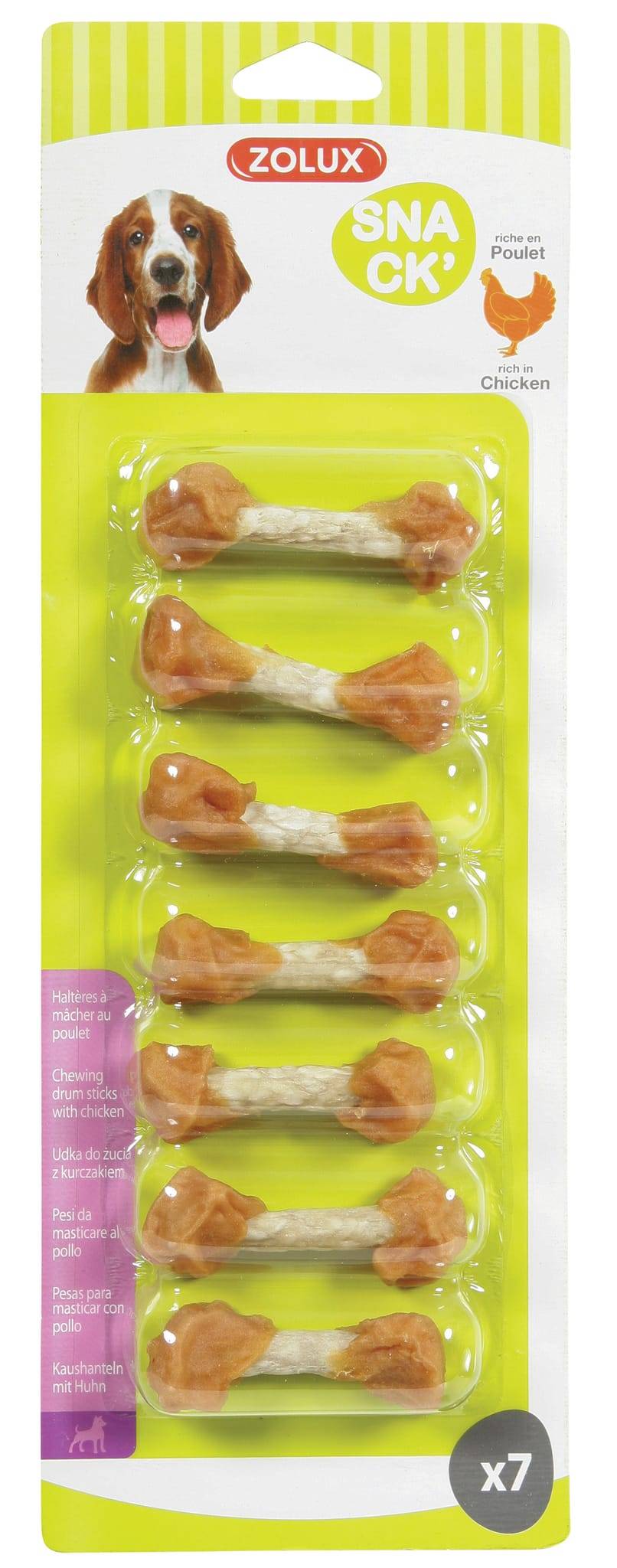 Zolux - Haltères à mâcher au poulet x7 pour chien - ZOLUX - Imagen 1