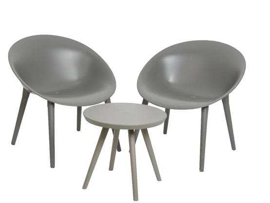 Decoris - Salon de jardin plastique anthracite - JARDIDECO - Image 6