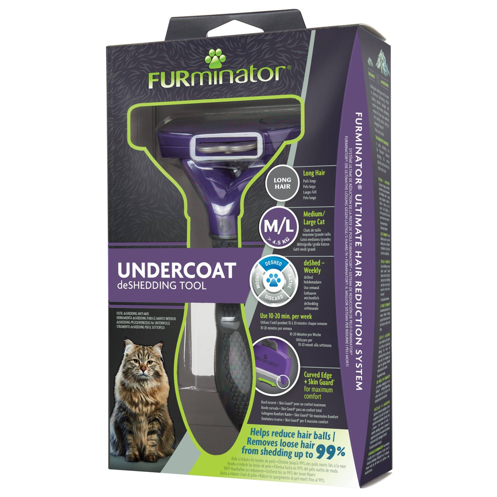 Furminator - Furminator - Cepillo de pelo largo para gato tamaño L - H.22 cm