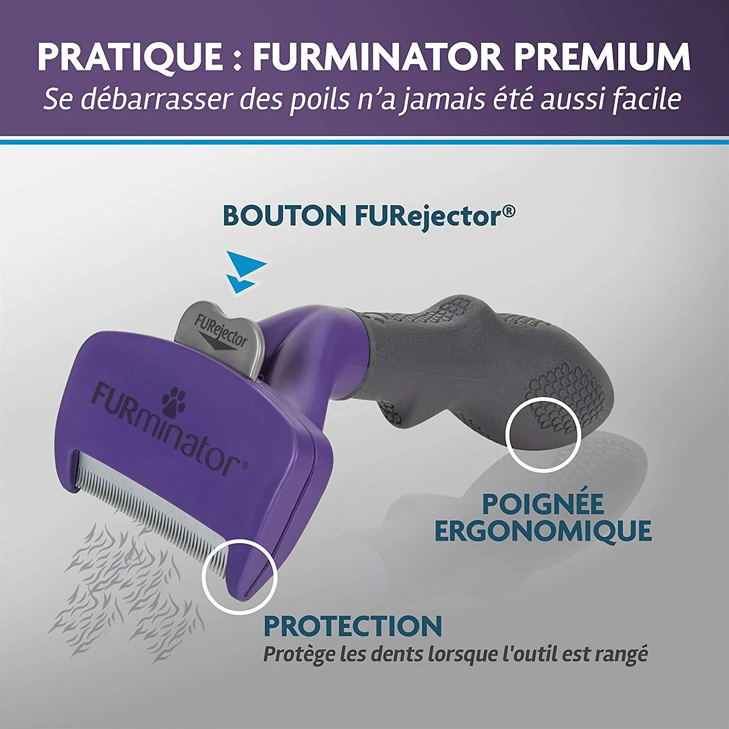 Furminator - Furminator - Cepillo de pelo largo para gato tamaño L - H.22 cm - Imagen 5