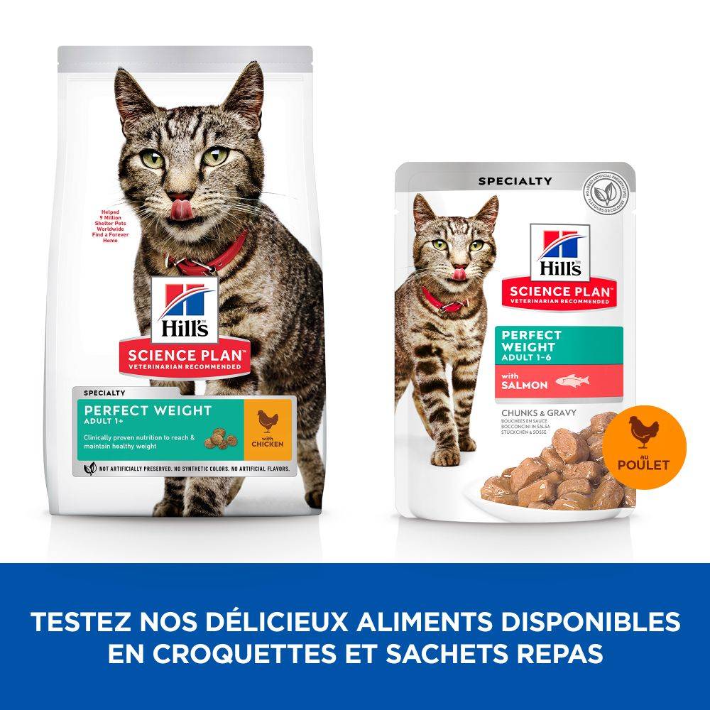 Science plan - Croquetas Gato Pollo Perfect Weight - HILLS SCIENCE PLAN - Imagen 2