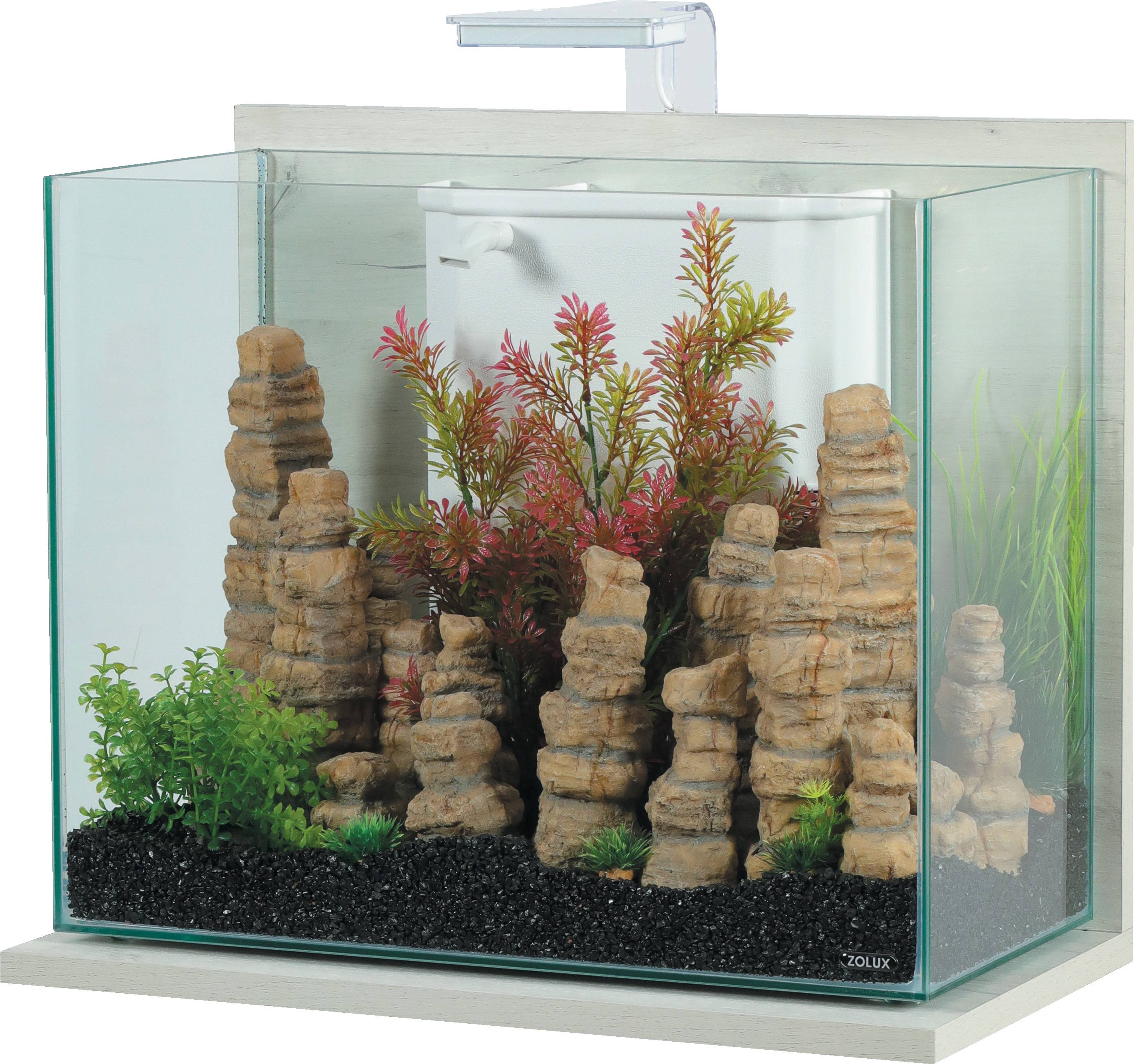Zolux - Aquarium support bois céruse blanc 50 L - ZOLUX