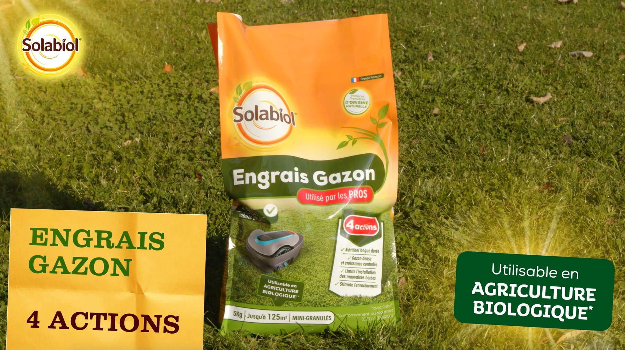 Solabiol - Engrais gazon professionnel sac 5 kg - SOLABIOL