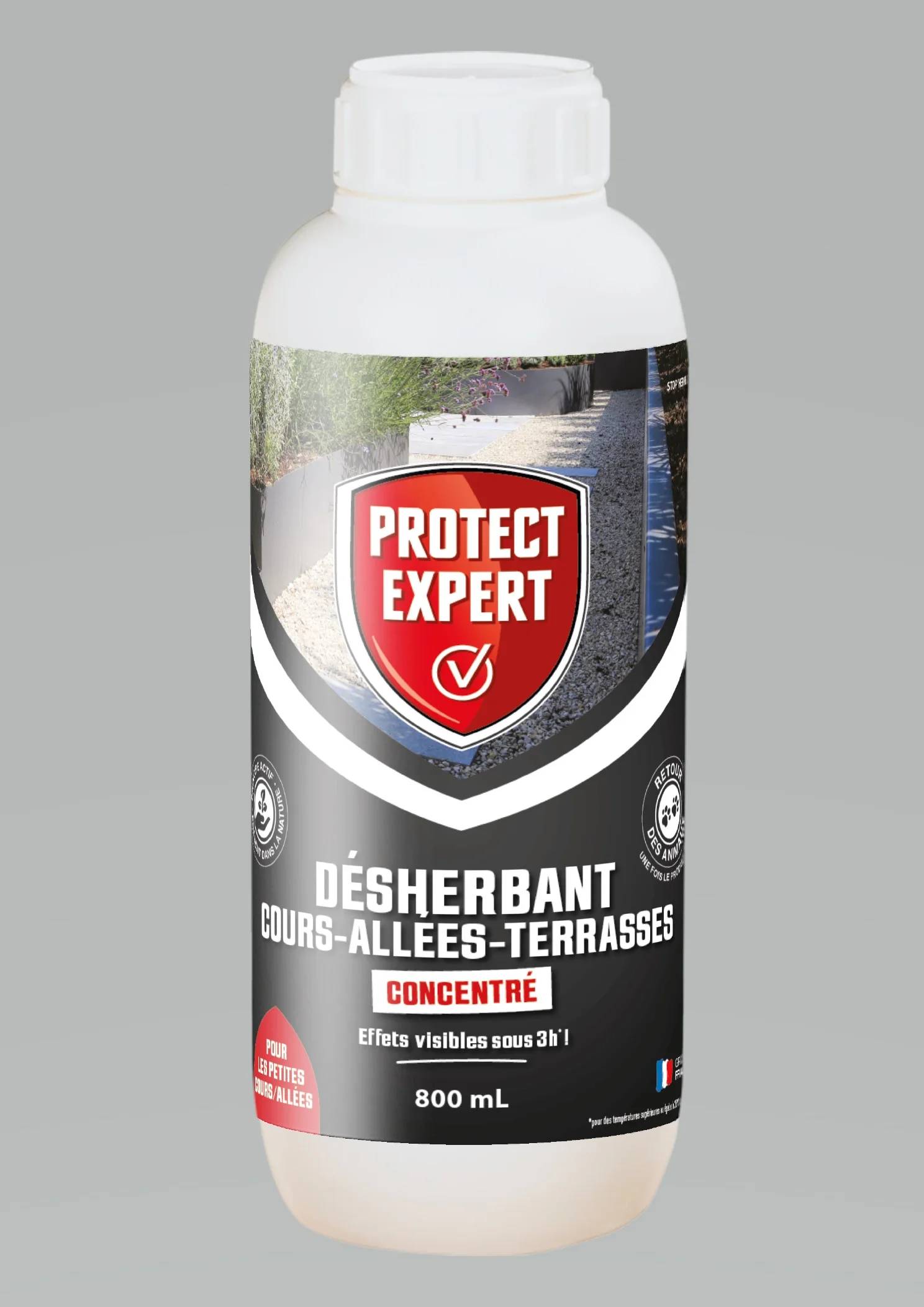 Désherbant Concentré Cours Allées Terrasses 800 ml - PROTECT EXPERT ...