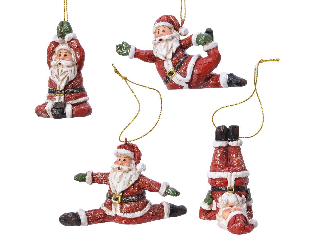 Kaemingk - Suspension Père Noël sportif en polyester Rouge H.5,7 cm - Image 1