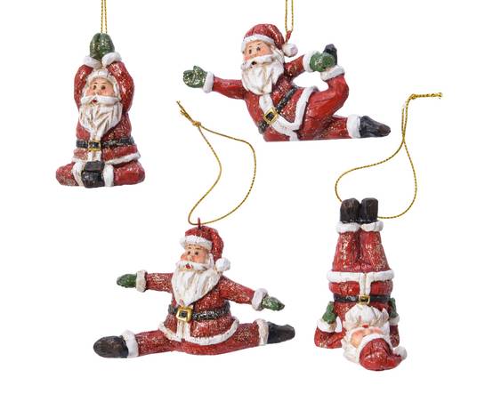 Kaemingk - Suspension Père Noël sportif en polyester Rouge H.5,7 cm - Image 2