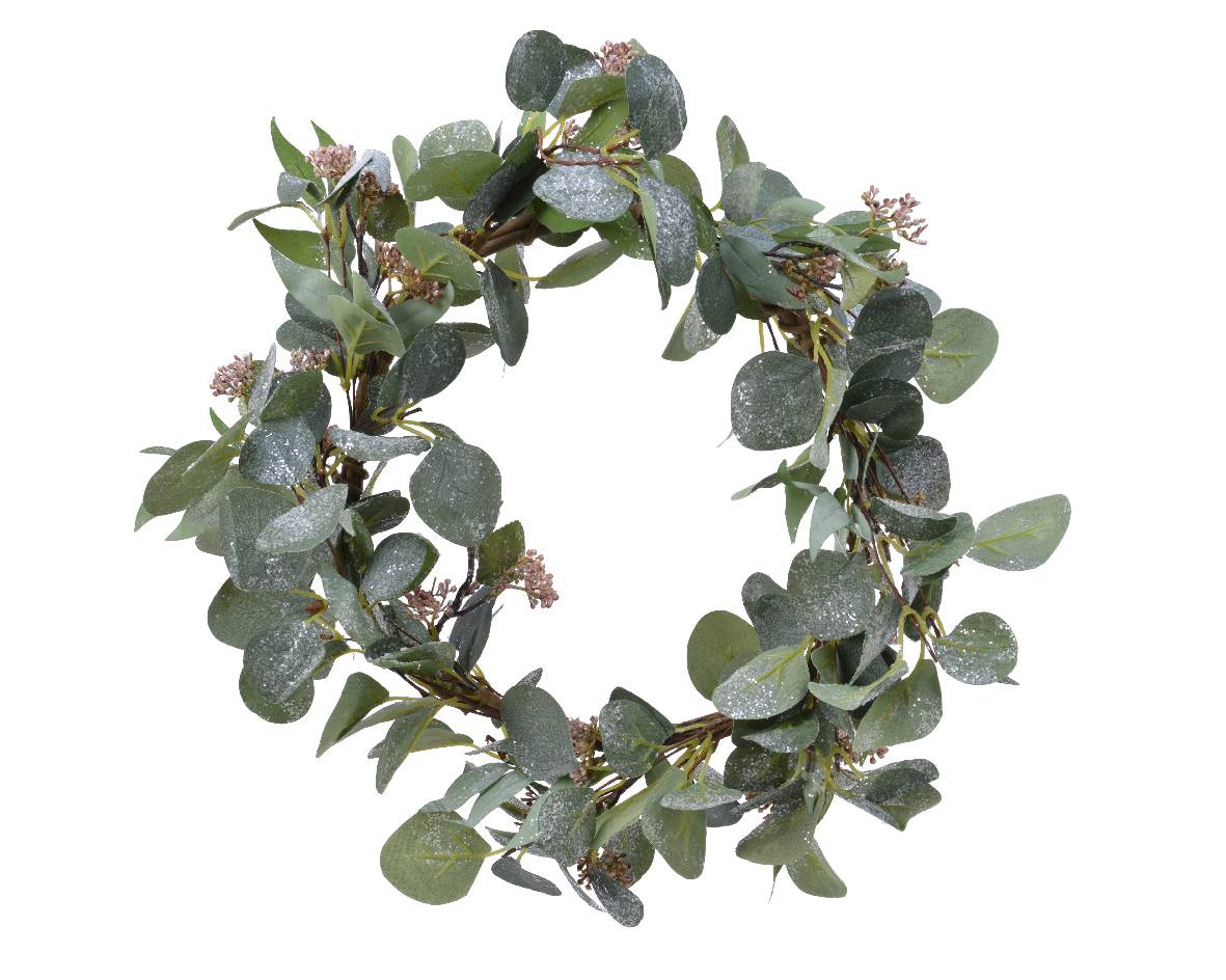 Kaemingk - Kaemingk - Couronne eucalyptus vert à paillettes Ø.50 x H.15 cm - Imagen 1