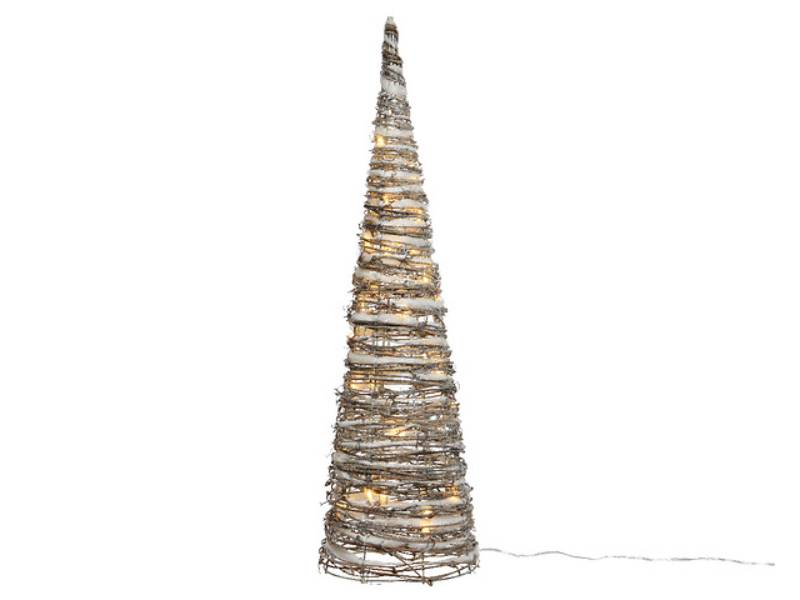 Luminéo - Pyramide LED avec neige en rotin L.23 x l.23 x H.90 cm - Imagen 1
