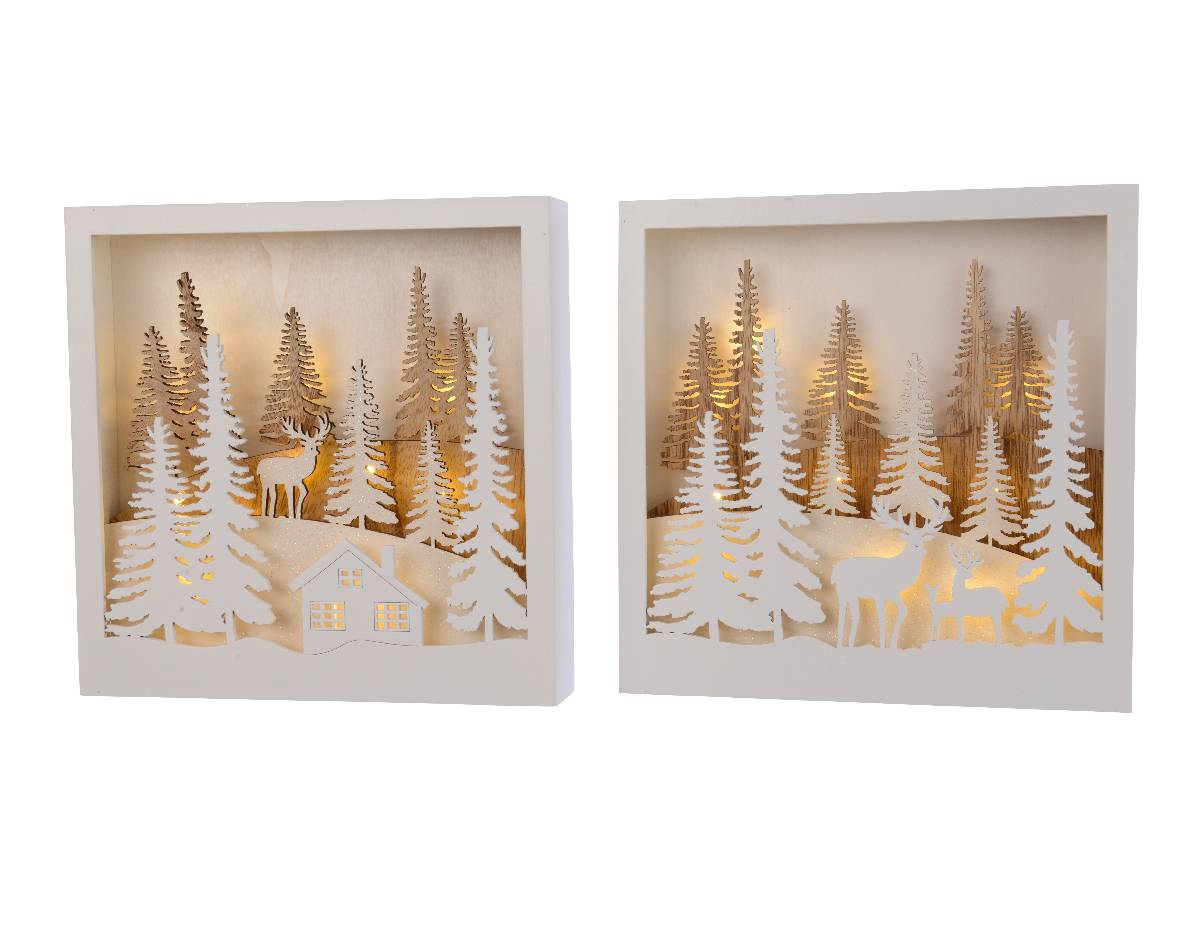 Luminéo - Luminéo - LED Cadre lumineux en bois L.25 x l.4,5 x H.25 cm - Image 1