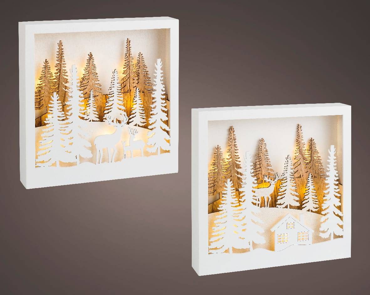 Luminéo - Luminéo - LED Cadre lumineux en bois L.25 x l.4,5 x H.25 cm - Image 2