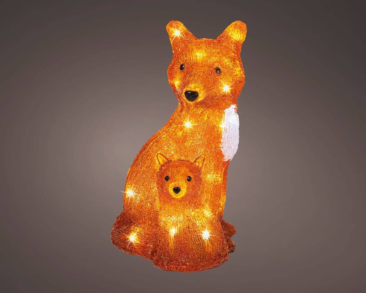 Luminéo - Luminéo - LED Renard et petit Acrylique L.21 x l.20,5 x H.34,5 cm