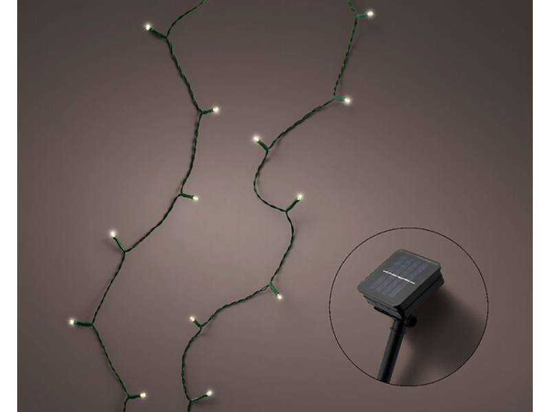 Kaemingk - Luminéo - Guirlande LED solaire clignotante Blanc chaud L.990 cm