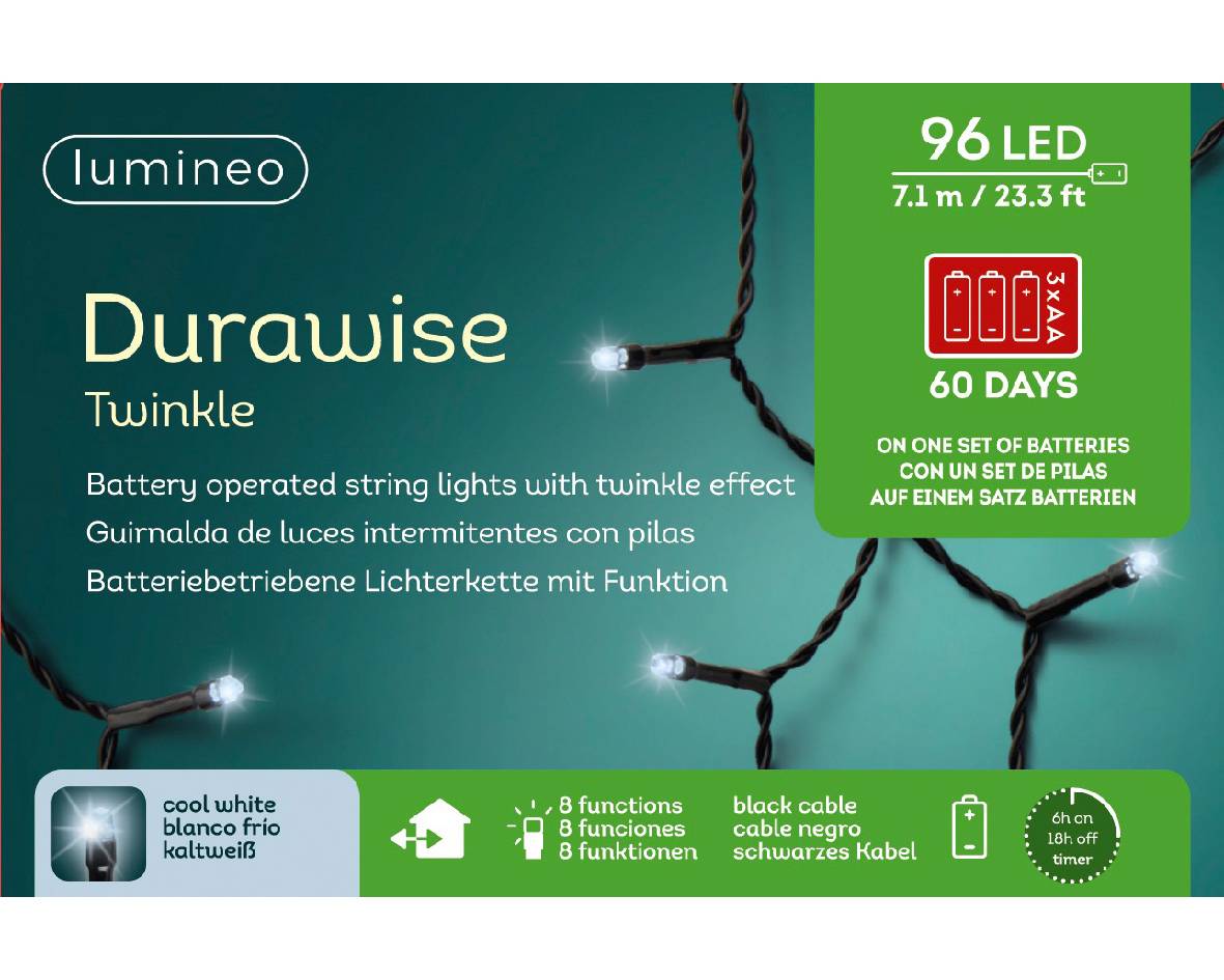 Guirlande clignotante extérieur LED - 96L Blanc froid - L.710 cm - Imagen 2