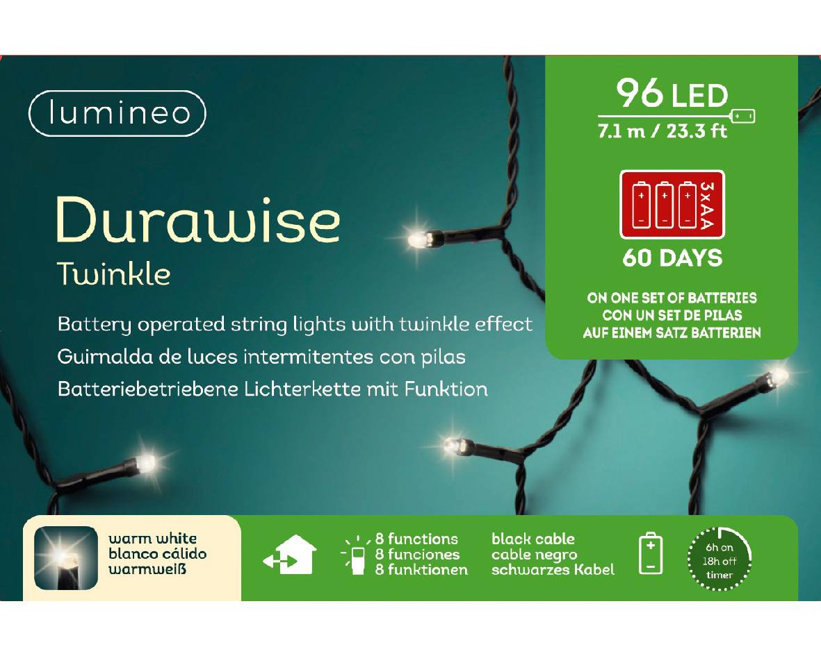 Guirlande LED Durawise Basic Blanc Chaud 96 LED 7,1 m - LUMINEO - Image 4