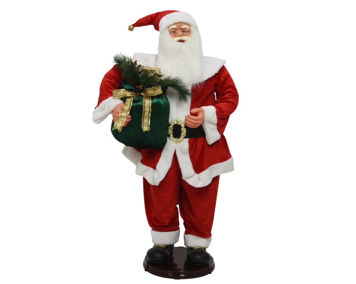 Pere noel polyester L50.00-W64.00-H150.00cm rouge/couleur(s)