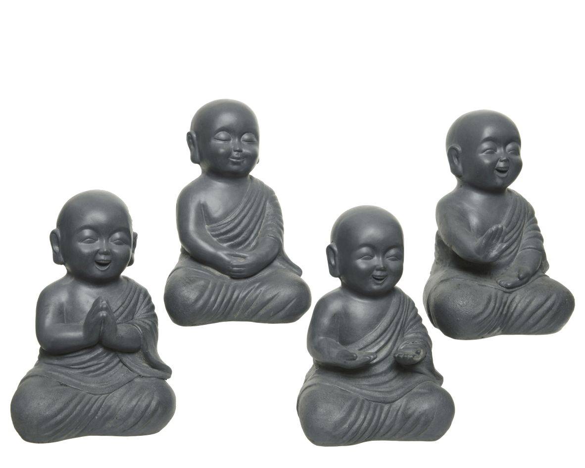Decoris - Bouddha en fibre argile Anthracite L.23,5 x l.20 x H.35 cm - Imagen 1