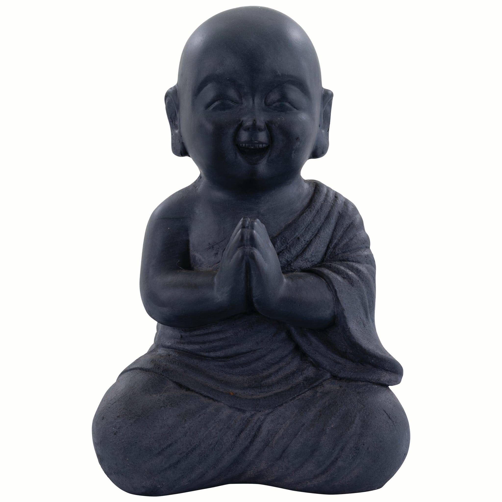 Decoris - Bouddha en fibre argile Anthracite L.23,5 x l.20 x H.35 cm - Imagen 6