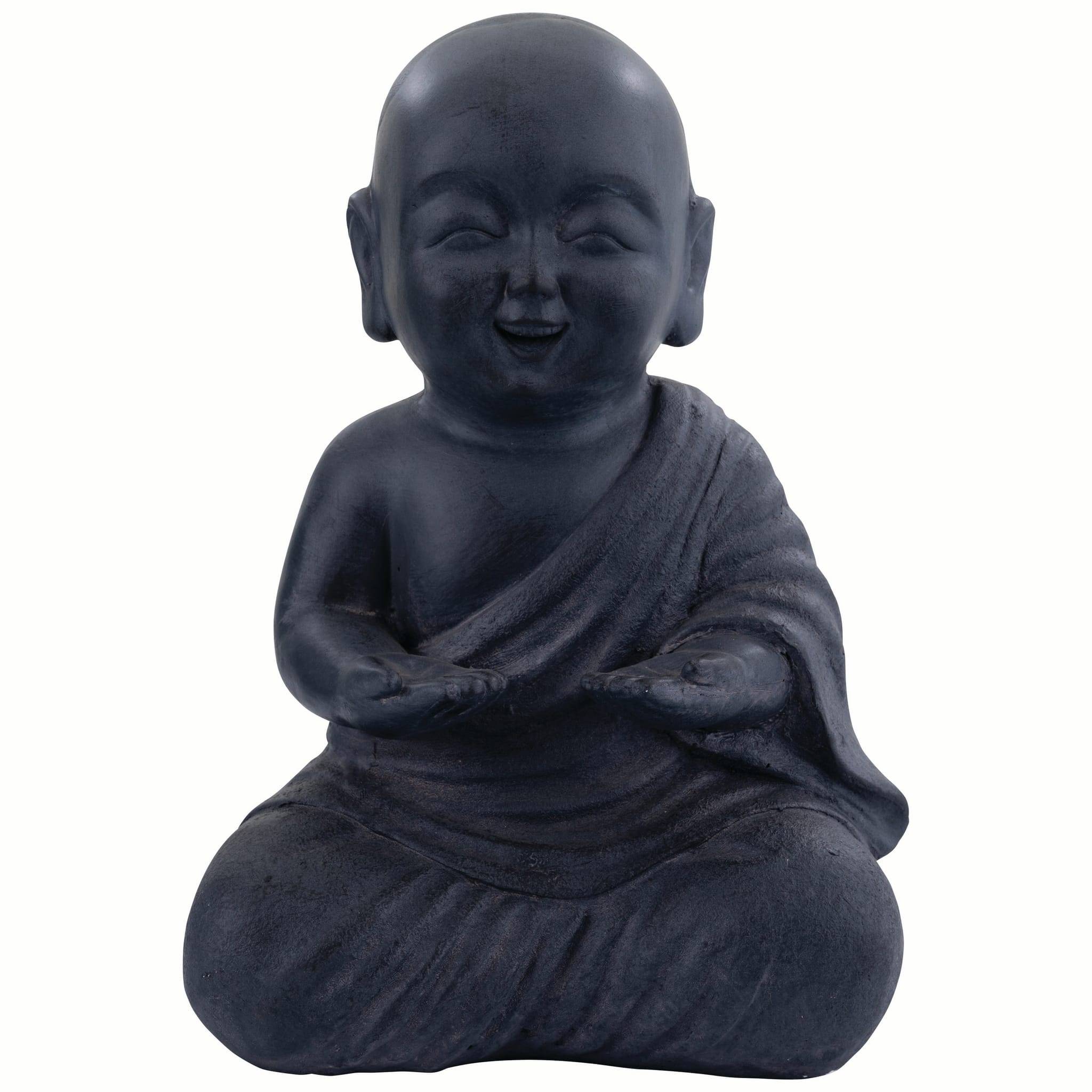 Decoris - Bouddha en fibre argile Anthracite L.23,5 x l.20 x H.35 cm - Imagen 5