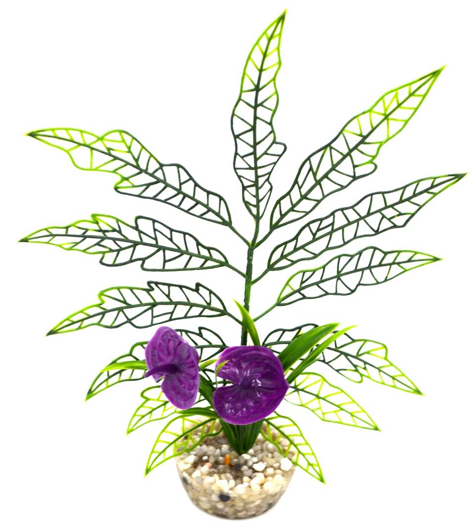 Labéo - Labéo - Herbe déco fleurie artificielle - Ø.16 x H.19 cm - Image 1