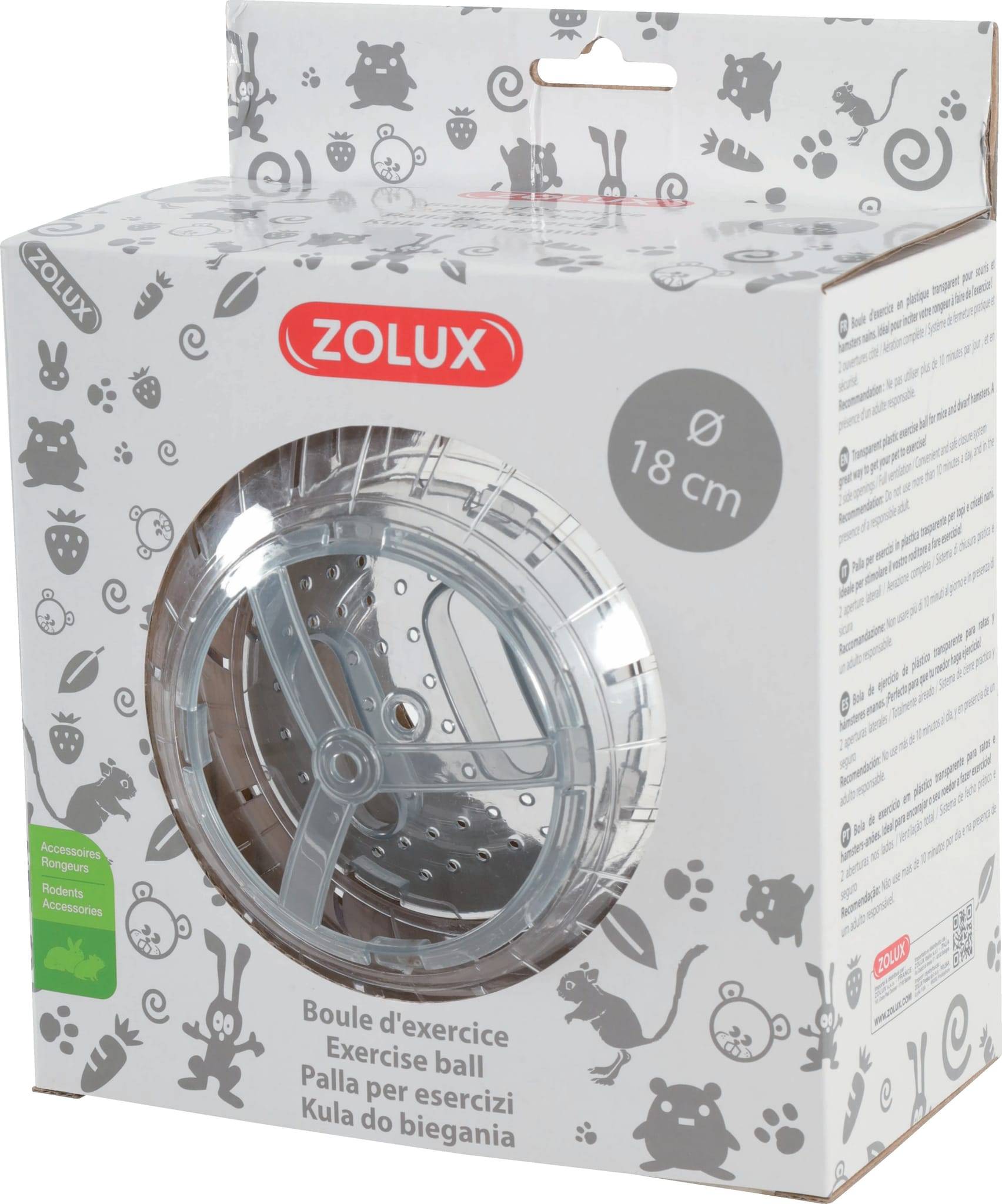 Zolux - Zolux - Boule d'exercice en plastique pour rongeurs Ø.18 cm