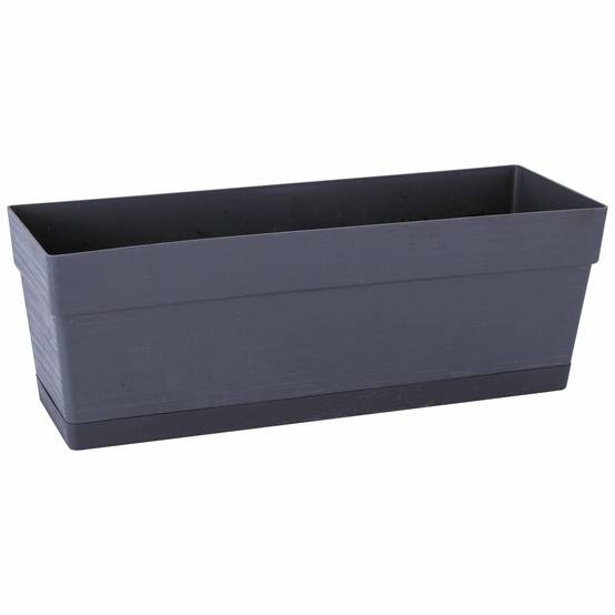 Deroma - Jardinière Save R Anthracite réserve d'eau L.49 x l.17 x H.17 cm - Image 1