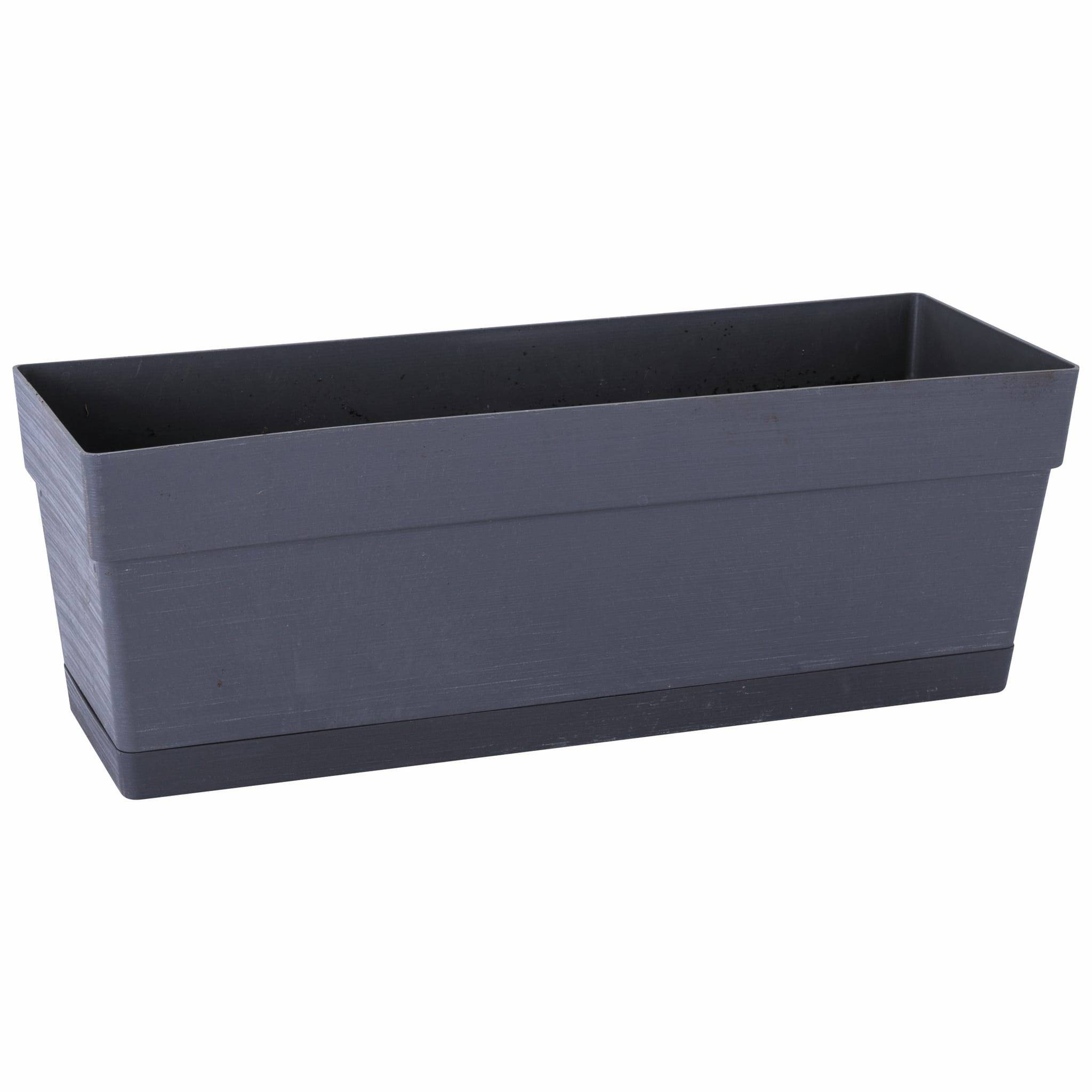 Deroma - Jardinière Save R Anthracite réserve d'eau L.49 x l.17 x H.17 cm - Imagen 1