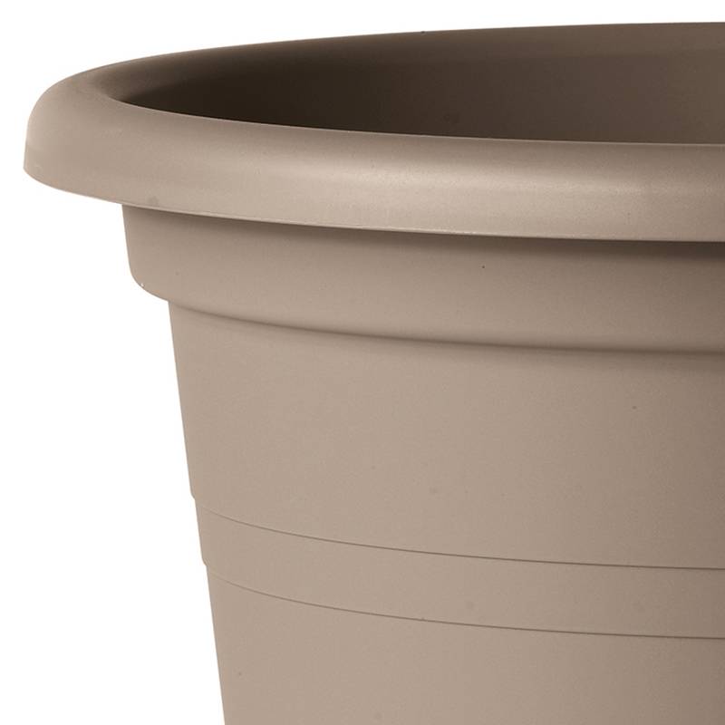 Deroma - Pot de Fleurs Rond Polypropylène Taupe – DEROMA - Imagen 3
