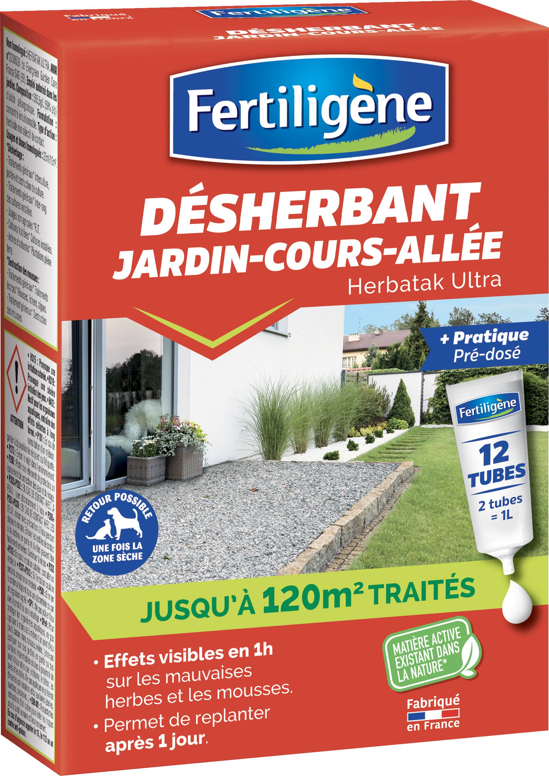 Fertiligène - Désherbant Concentré Jardin Cours Allées Tubes 12 tubes 120m² - Imagen 1