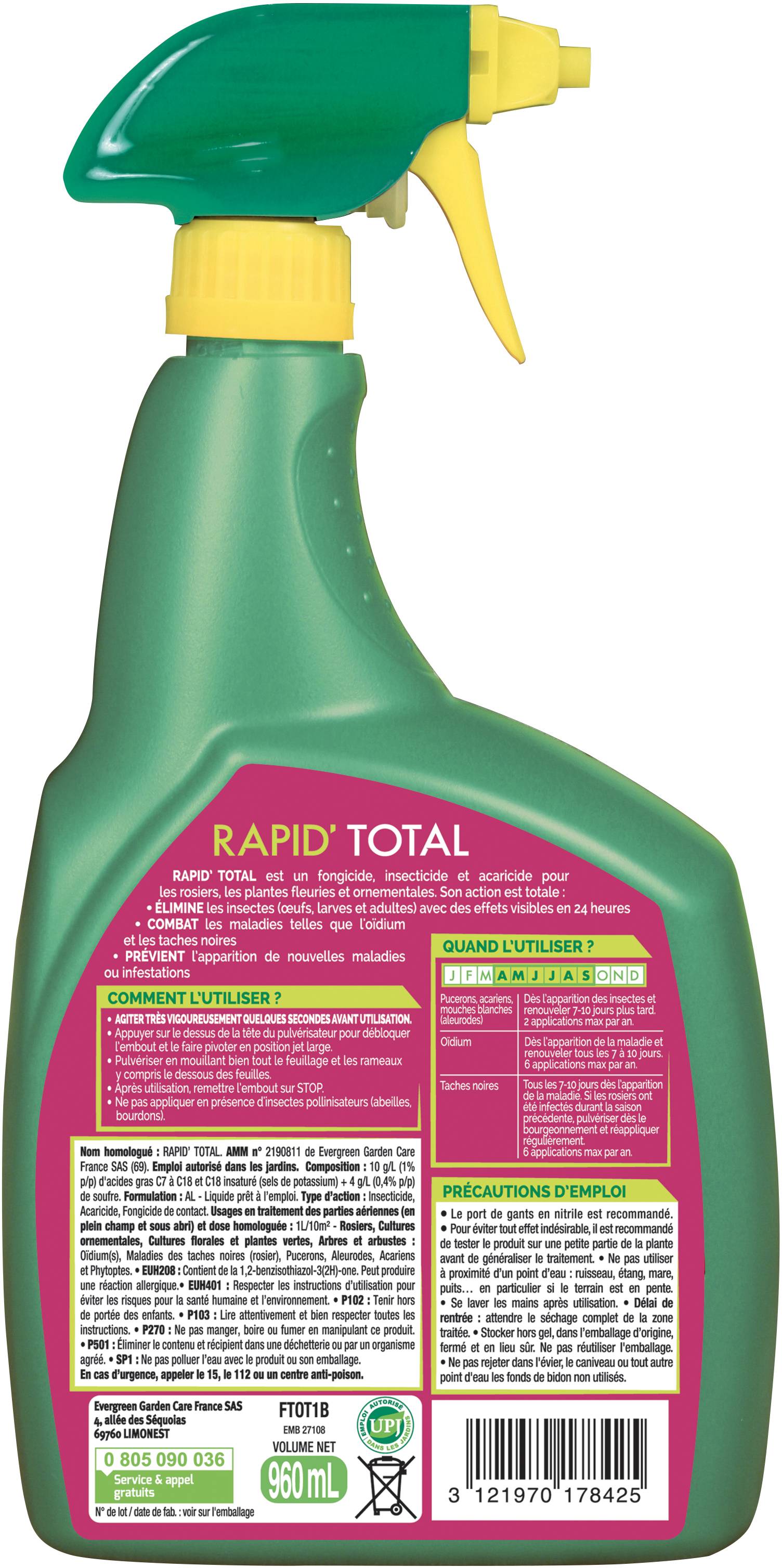 Fertiligène - Traitement Maladies Universel 960ml - FERTILIGENE - Imagen 3