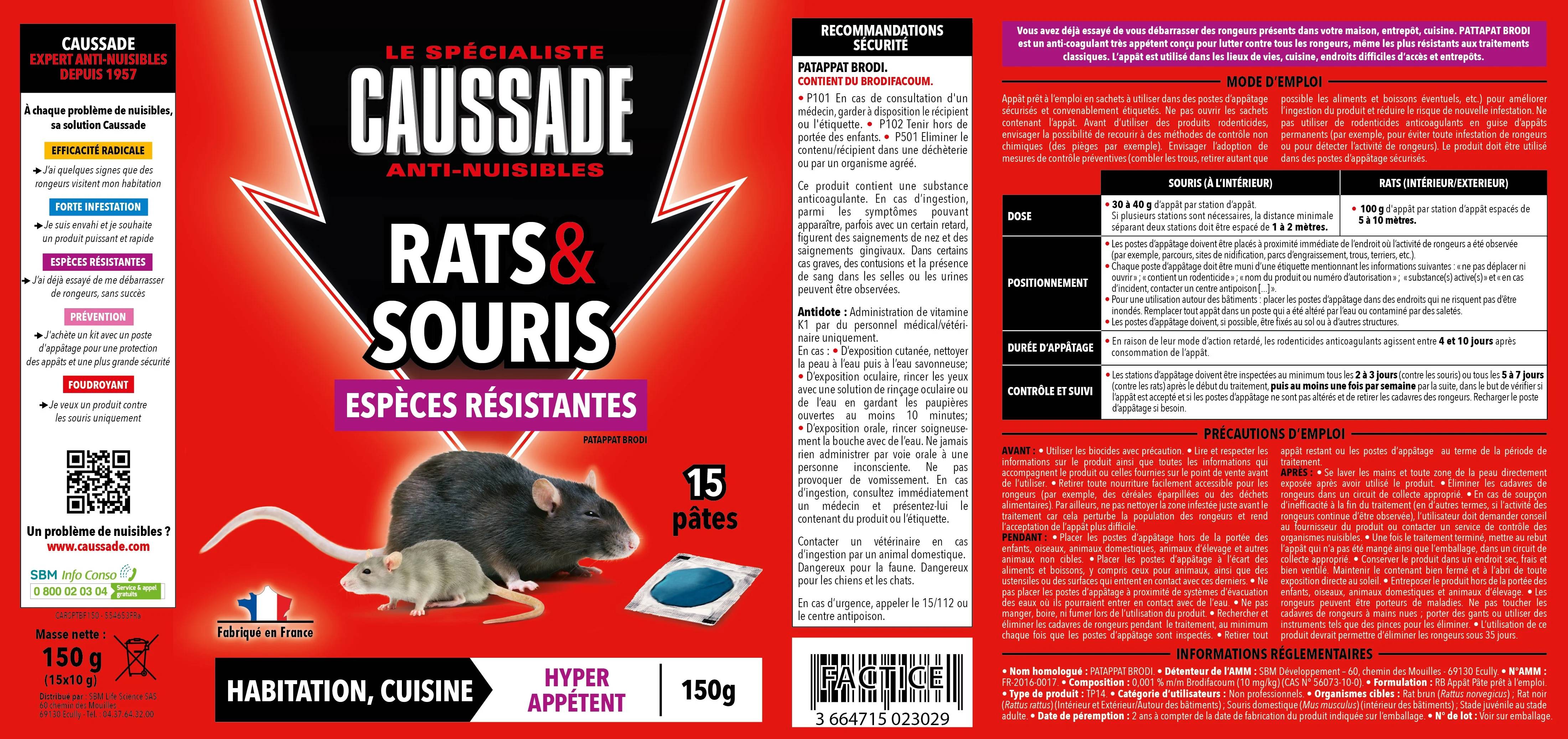Caussade - Pâte antirats et souris 150 g - CAUSSADE - Image 2