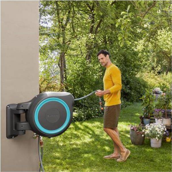 Gardena - Dévidoir automatique mural tuyau L.25 m Ø int 13 mm RollUp M/L Bleu – Gardena - Image 3
