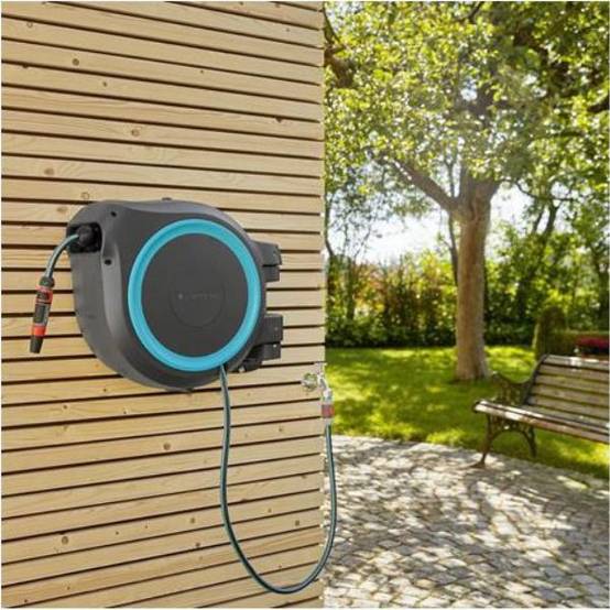 Gardena - Dévidoir automatique mural tuyau L.25 m Ø int 13 mm RollUp M/L Bleu – Gardena - Image 6