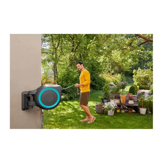 Gardena - Dévidoir automatique mural tuyau L.25 m Ø int 13 mm RollUp M/L Bleu – Gardena - Image 8