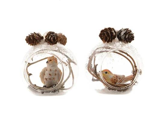Birds of Glass® Oiseau en verre, mordeur avec plume naturelle Birds of Glass® Oiseau en verre, mordeur avec plume naturelle